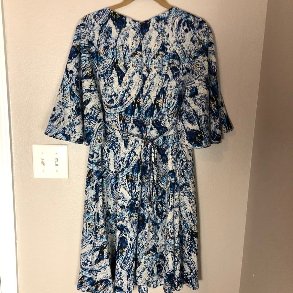 BETSEY JOHNSON Paisley Boho Blue Fit Flare Dress - Picture 6 of 6